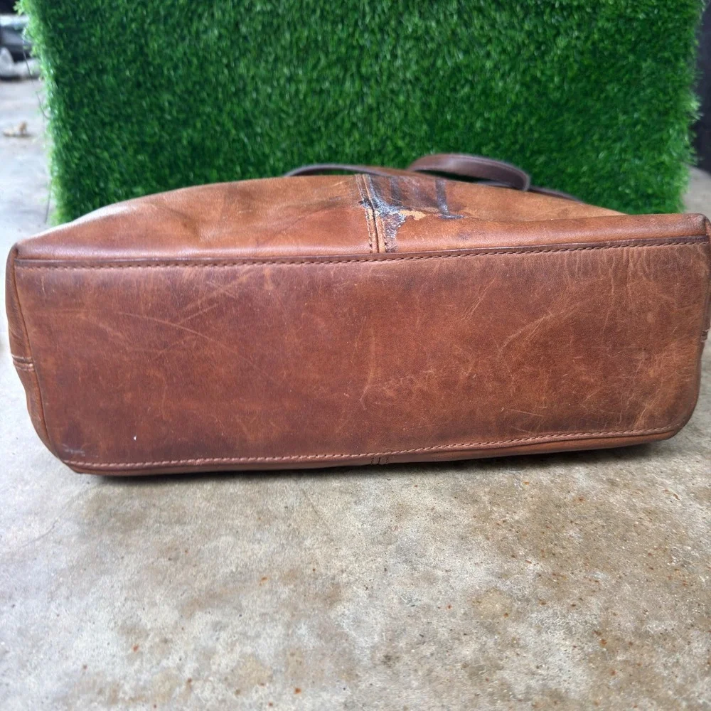 Frye Melissa Simple Saddle Tote Leather Bag Women's Western Brown